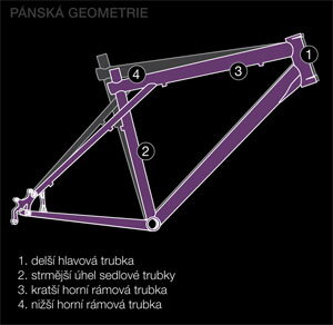 Rozdíly mezi pánským a GTW rámem Rozdíly mezi pánským a GTW rámem