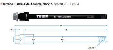 THULE AXLE adaptér Shimano E-Thru (M12x1,5) 170mm #20100766