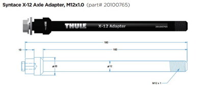 THULE AXLE adaptér Syntace X-12 (M12x1,0) 160mm #20100765