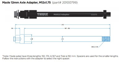 THULE AXLE adaptér Maxle (M12x1,75) 167-192mm #20100799