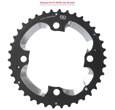 převodník 38 Shimano XT FCM785 Al černá (38-26 / 2x10)
