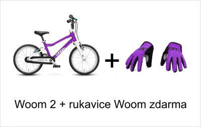 Woom 2 2022 fialová 14&quot; + dárek rukavice WOOM