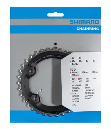 převodník 34z Shimano FCM7000 34z pro kliky 34-24 blk 2x11s, 4 díry