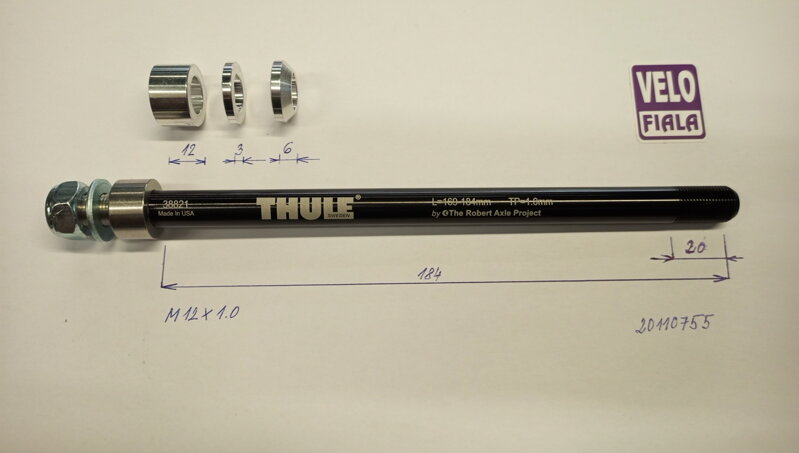 THULE AXLE adaptér Syntace X-12 (M12x1,0) 169-184mm #20100755 THULE AXLE adaptér Syntace X-12 (M12x1,0) 169-184mm #20100755