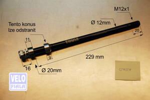 THULE AXLE adaptér Syntace X-12 (M12x1,0) 217-229mm FAT BIKE #20110737