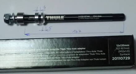 THULE AXLE adaptér Syntace X-12 (M12x1,0) 152-167mm #20100729