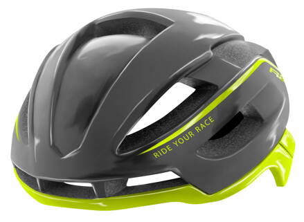 Přilba R2 AERO šedá, neon žlutá L: 58-61 cm
