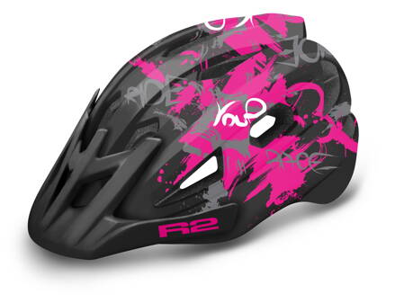 Přilba R2 WHEELIE černá, růžová S: 52-56 cm