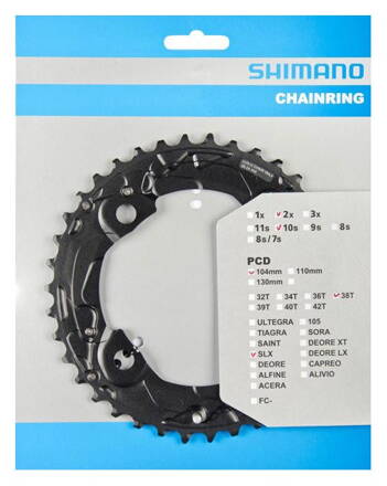 převodník 38 Shimano FCM675 Al černá (38-24) 2x10s