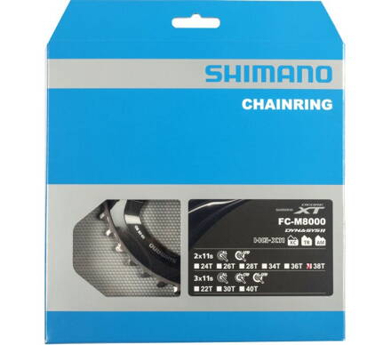 převodník 38 Shimano XT FCM785 Al černá (38-28 / 2x11)