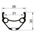 ráfek REMERX HIT 21 V-brake 622x21 32děr černý nýt
