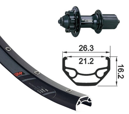 kolo zapletené 26“ XLC Rodi Black Rock disk 559-21 zadní 32 děr Niro