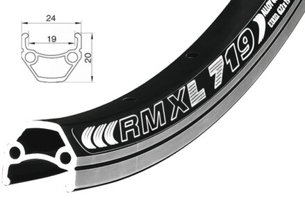 ráfek REMERX DRAGON 719 V-brake 584x19 36děr černý