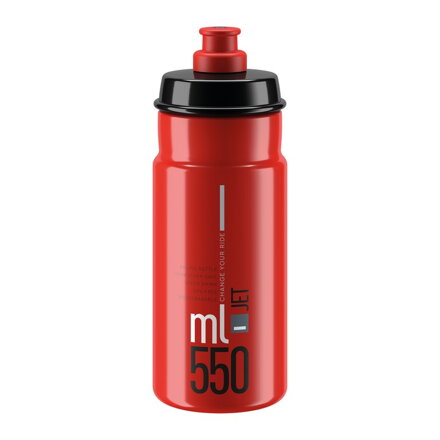lahev 0,55l ELITE Jet Clear červená, šedé logo 550 ml