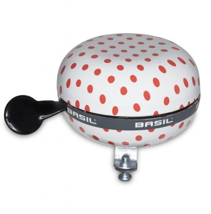 zvonek BASIL BLOOM BIG BELL Polkadot bílo/červený