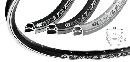 ráfek 559 REMERX DRAGON 719 V-brake 559x19 32děr černý
