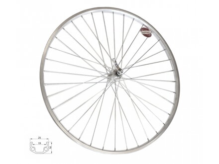 kolo zapletené 28 622-19 přední RU 36 děr stříbrné Union/CnSpoke