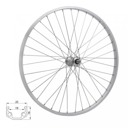 kolo zapletené 28 622-19 přední  36 děr stříbrné Union/CnSpoke
