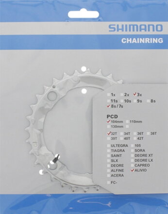 převodník 32z SHI ALIVIO M415 3x (7, 8 rychlostí) 104mm 4 díry