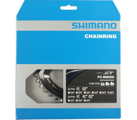 převodník 38z Shimano FCM8000 2x11 96mm 4 díry (pro 38/28)