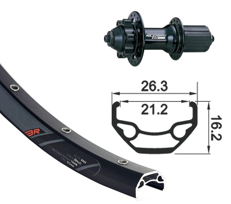 kolo zapletené 26“ XLC Rodi Black Rock disk 559-21 zadní 32 děr Niro