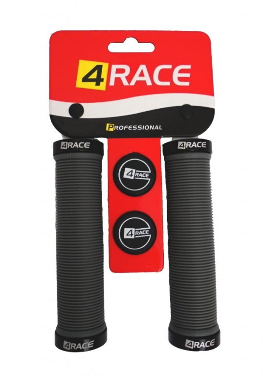 gripy 4RACE s dvěma Alu objímkami 130mm šedé