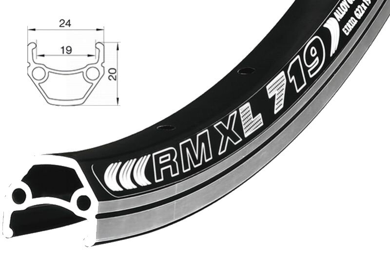 ráfek REMERX DRAGON 719 V-brake 584x19 36děr černý