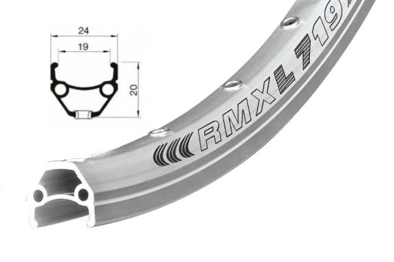 ráfek REMERX DRAGON 719 V-brake 622x19 36děr stříbrný nýt