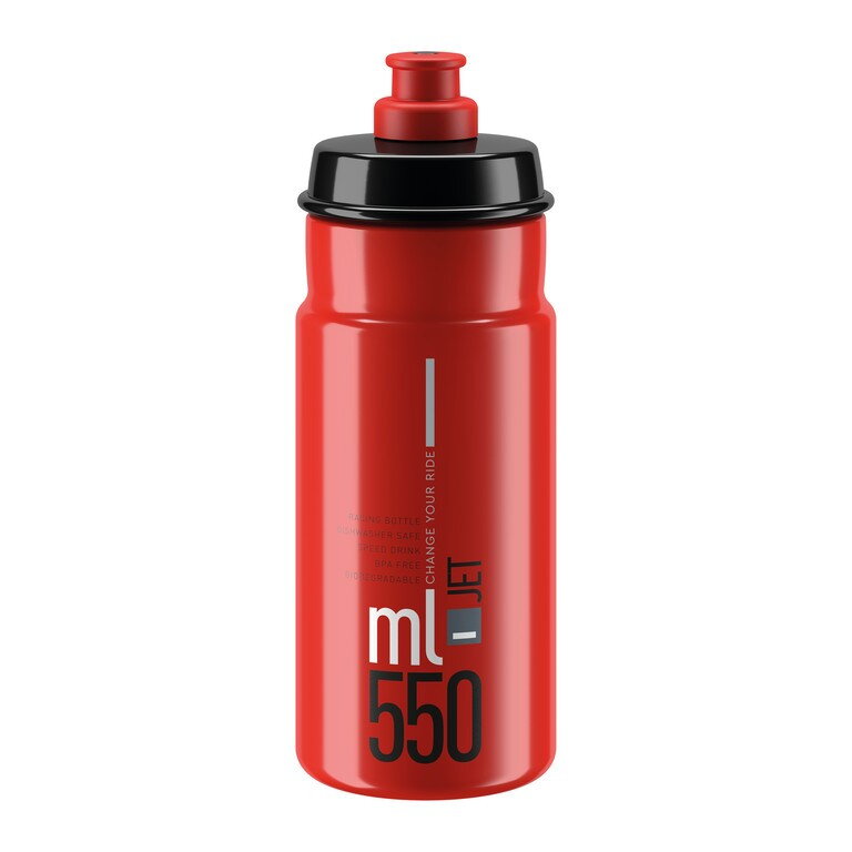 lahev 0,55l ELITE Jet Clear červená, šedé logo 550 ml