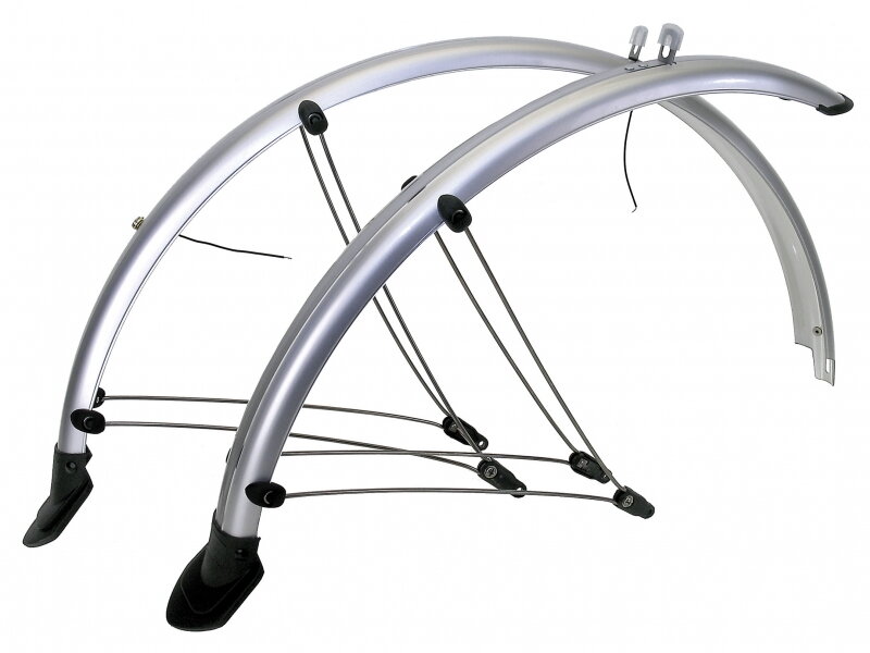 blatníky M-Wave 28 šíře 45mm + dynamo kabely stříbrné servisní balení